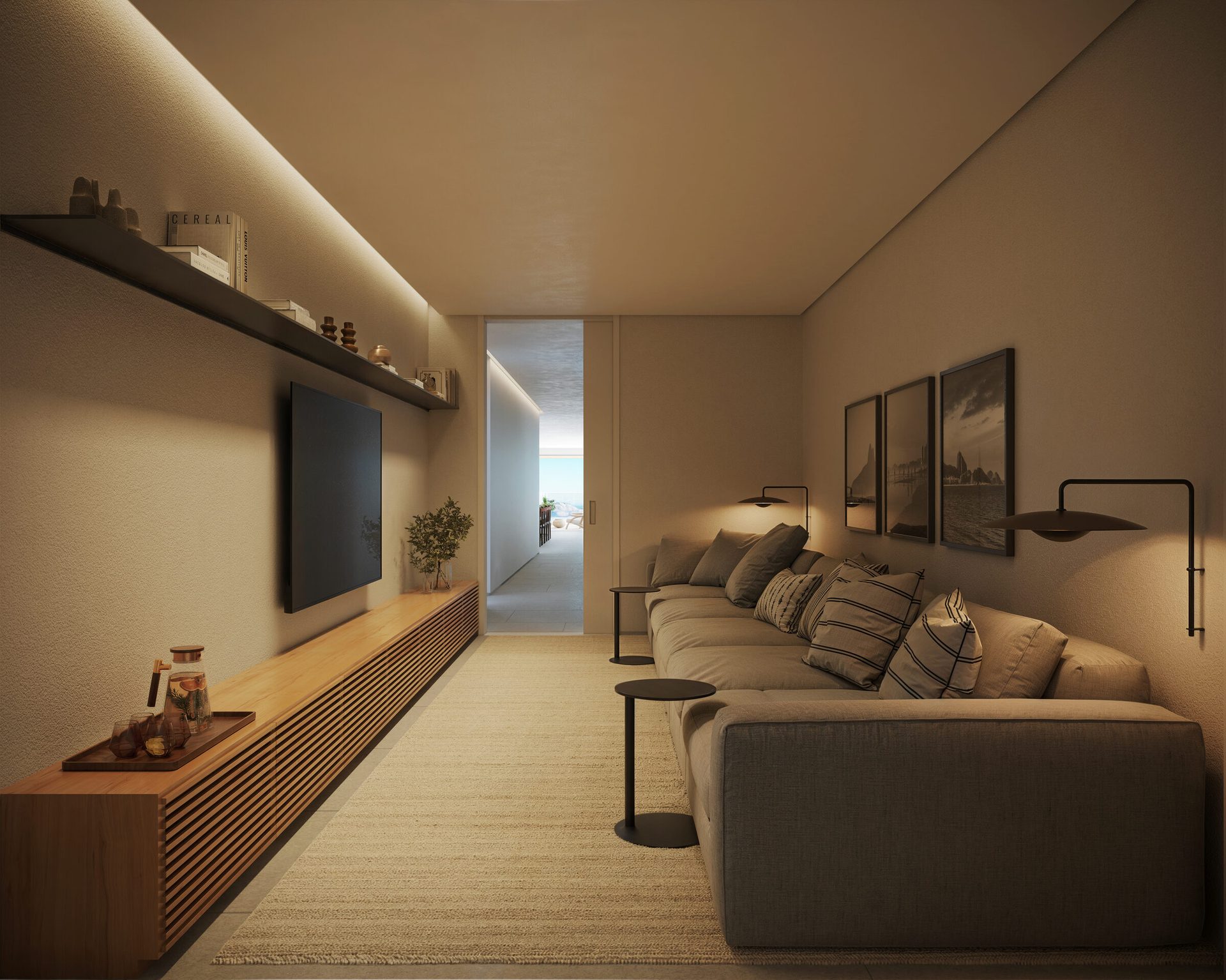 Sala íntima da residência de alto padrão em Ipanema