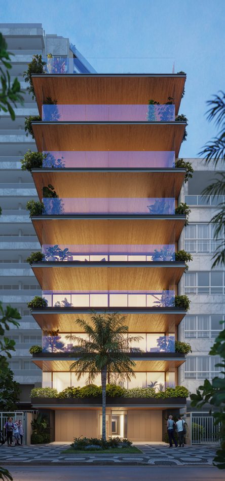Fachada do apartamento frente mar na Vieira Souto 432, em Ipanema